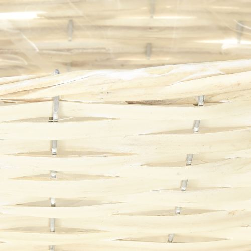 Article Panier en copeaux d’osier tressé Lavé blanc 38×18×12cm