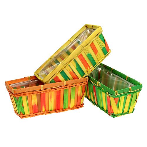 Panier à chips carré multicolore 25cm 9 pcs
