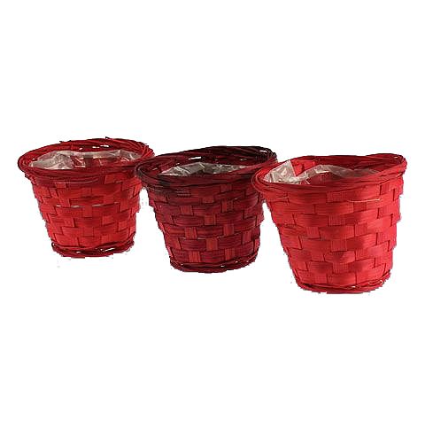 Floristik24 Panier à copeaux rouge foncé et clair Ø12cm 10pcs