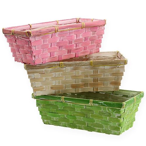 Floristik24 Panier à plantes carré multicolore 20cm x 11cm x 7cm 8 pcs
