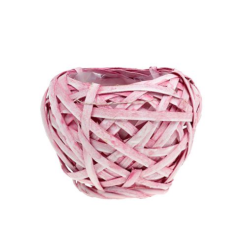 Floristik24 Panier à frites rond Ø15cm H14cm Rose