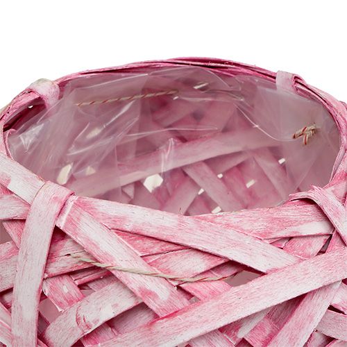 Floristik24 Panier à frites rond Ø15cm H14cm Rose