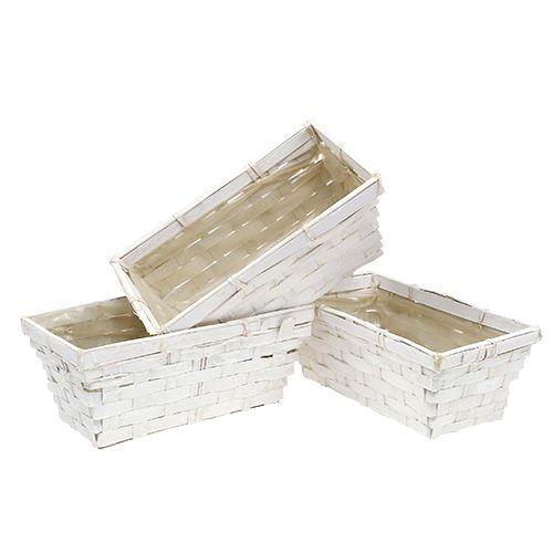 Article Set de paniers à chips carré blanchi 20cm x 11cm 8 pièces