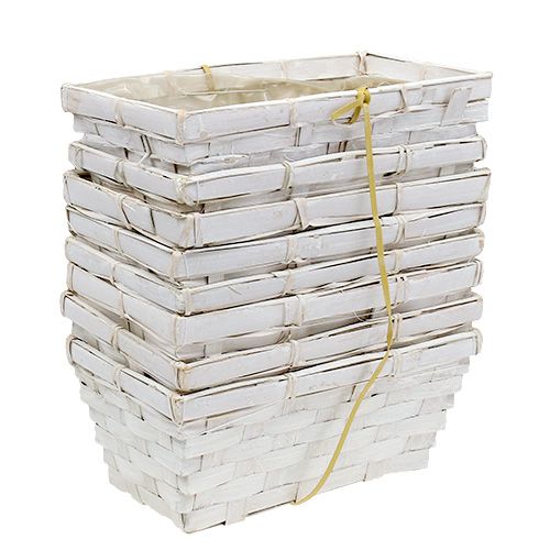Article Set de paniers à chips carré blanchi 20cm x 11cm 8 pièces