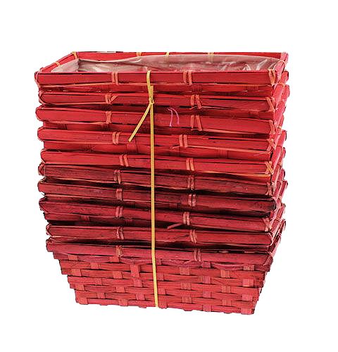 Floristik24 Lot de paniers rectangulaires en sangles tressées 25 x 12 x 9 cm, 10 p.