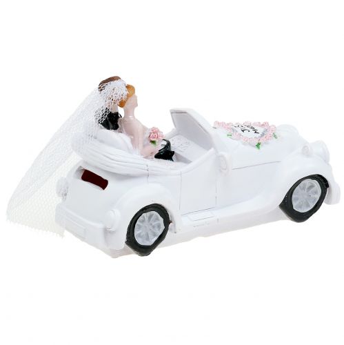 Floristik24 Tirelire voiture de mariage 14,5cm