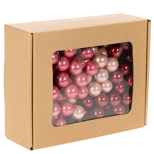 Boules de Noël sur fil de fer, mini baies brillantes effet miroir, 20 mm, 140 pièces | Floristik24.be