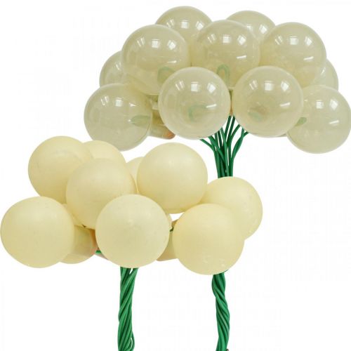 Floristik24 Mini boules de Noël crème mix mat/brillant Ø20mm 140 pcs