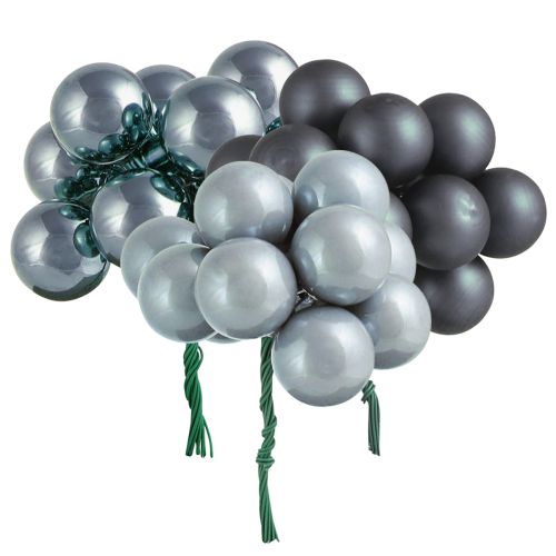 Mini boules décoratives argentées et anthracite – festives et élégantes 20 mm 140 pièces