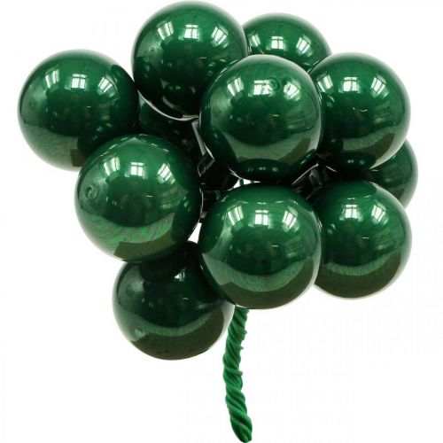 Article Mini boules de Noël sur fil Ø25mm verre vert 140p