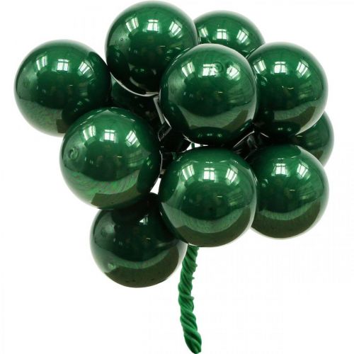 Floristik24 Mini boules de Noël sur fil Ø25mm verre vert 140p