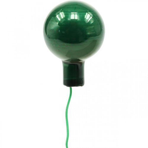 Article Mini boules de Noël sur fil Ø25mm verre vert 140p