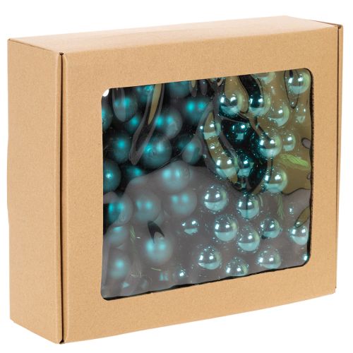 Mini boules de Noël en mélange mat brillant avec baies effet miroir, 20 mm, 140 pièces | Floristik24.be