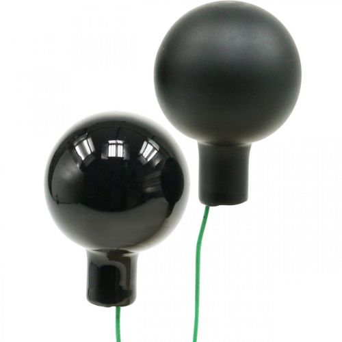 Floristik24 Mini boules de Noël sur fil de verre noir Ø20mm 140p