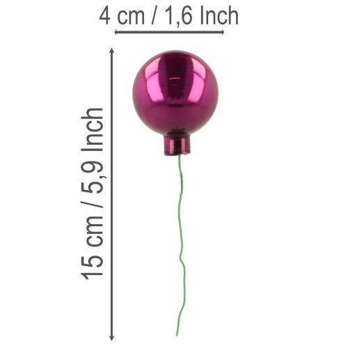 Mini boules de Noël sur fil de fer, baies miroir, colorées, 40 mm, lot de 32. | Floristik24.be