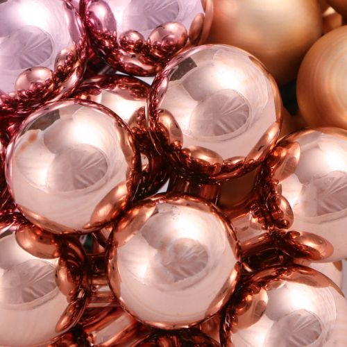 Article Miroir Baies Abricot Rose Boules de Verre Fil Ø20mm 140 pcs