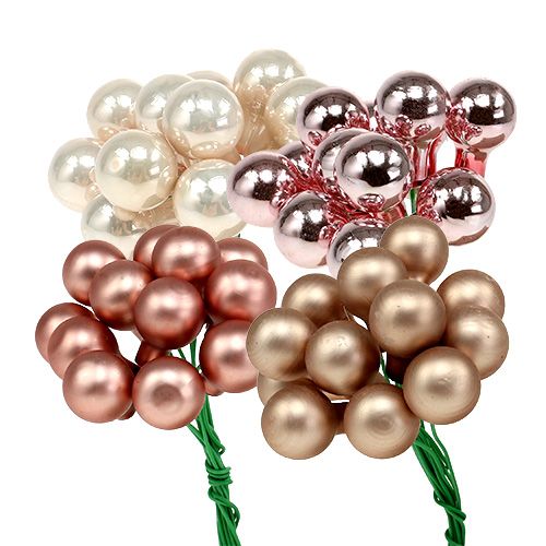 Floristik24 Miroir baies crème-rose mix 15mm 140p