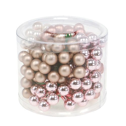 Floristik24 Miroir baies crème-rose mix 15mm 140p