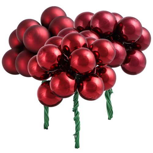 Boules de verre en fil de baies miroir Bordeaux mix Ø20mm 140 pcs