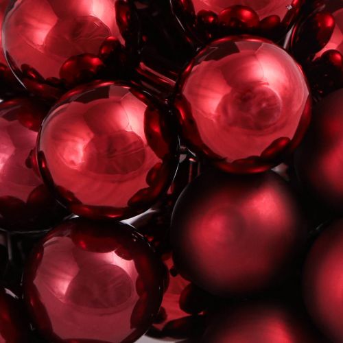 Article Boules de verre en fil de baies miroir Bordeaux mix Ø20mm 140 pcs