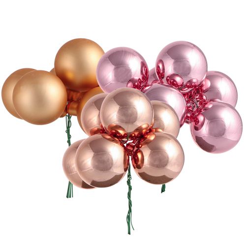Floristik24 Miroir baies boules de verre fil rose abricot Ø40mm 32 pcs
