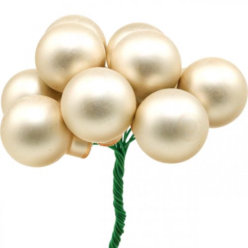 Floristik24 Mini boules de Noël sur fil de verre Ø25mm rose 140p