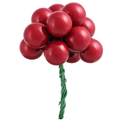Floristik24 Boules de Noël en verre rouge baies miroir Ø20mm 140 pcs