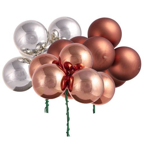 Miroir Baies Verre de Noël Abricot Argent Ø40mm 32 pcs