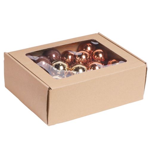Article Boules de Noël baies miroir doré marron Ø40mm 32 pcs