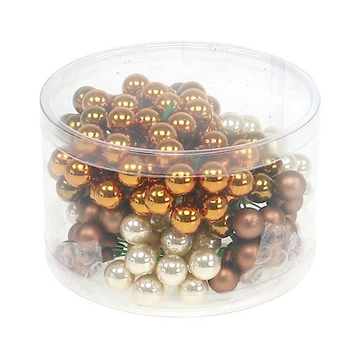 Article Baies miroir Ø1,5cm marron-or 140 pcs