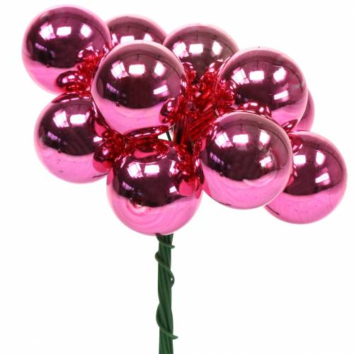 Floristik24 Mini-boules de Noël Verre Rose Ø2cm 144pcs