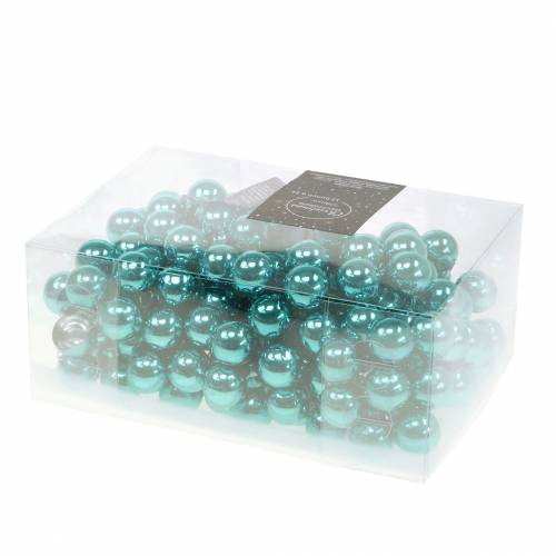 Floristik24 Miroir décoration de Noël baies verre turquoise Ø2cm 144p