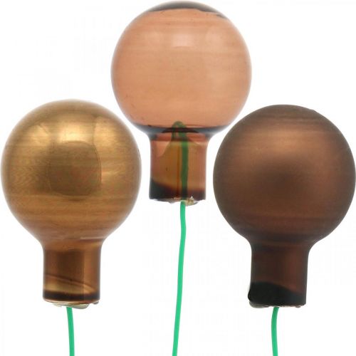 Floristik24 Mini boule de Noël verre marron miroir baies Ø40mm mix 32pcs