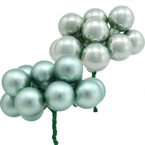 Floristik24 Mini boules de Noël menthe miroir baies verre Ø25mm 140pcs
