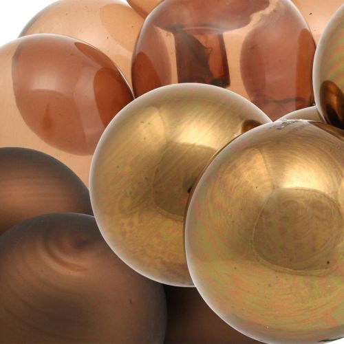 Floristik24 Mini boule de Noël verre marron miroir baies Ø40mm mix 32pcs
