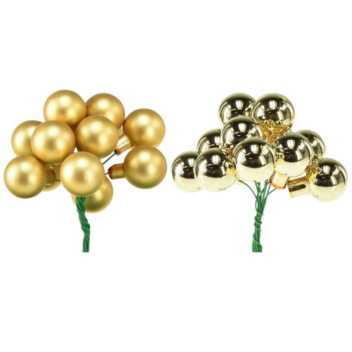 Article Mini boules de sapin de Noël baies miroir en verre Ø20mm 140 pcs