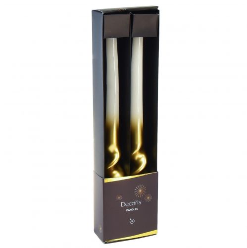 Article Bougies torsadées bougies spirales or blanc Ø2cm H30cm 2 pcs