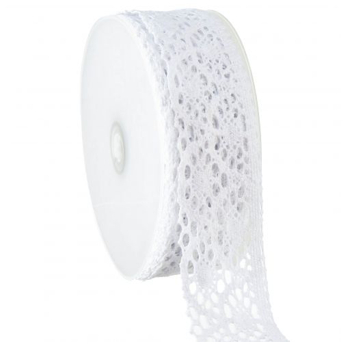 Ruban dentelle ruban décoratif blanc mariage baptême W48mm L20m