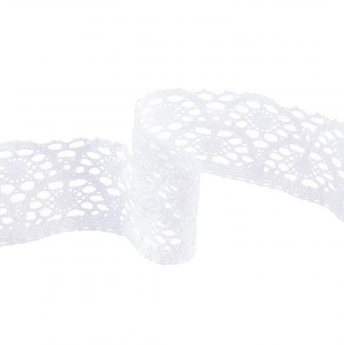 Article Ruban dentelle ruban décoratif blanc mariage baptême W48mm L20m