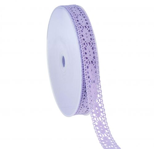 Floristik24 Ruban de dentelle violet ruban décoratif fleur printemps l 18 mm l 20 m