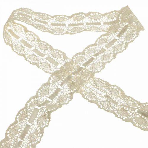 Article Ruban dentelle bordure dentelle ruban déco dentelle crème 25mm 15m