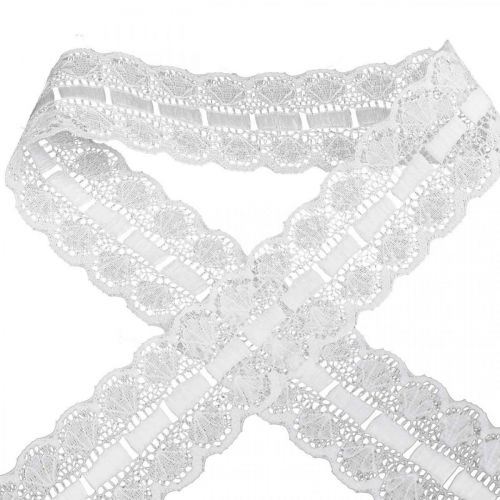 Article Ruban dentelle bordure dentelle ruban déco dentelle blanc 25mm 15m