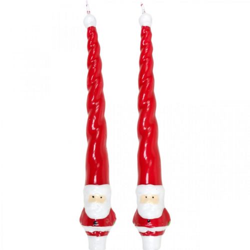 Article Bougies coniques Père Noël Bougie de Noël 26cm 2pcs