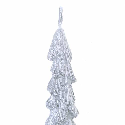 Floristik24 Bougies coniques sapin argent 30mm × 260mm 2pcs