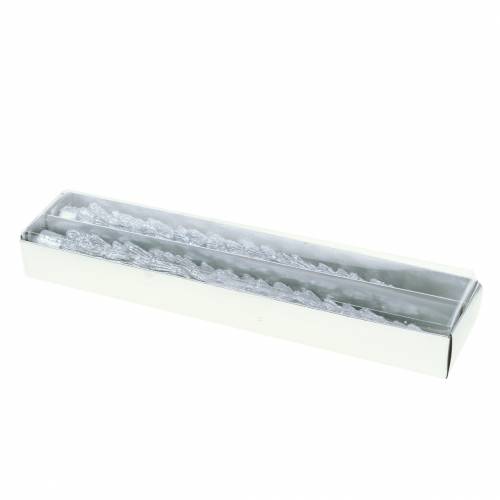 Floristik24 Bougies coniques sapin argent 30mm × 260mm 2pcs