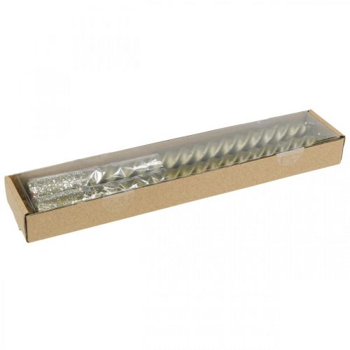 Floristik24 Bougies coniques bougies torsadées bougies spirales or 24cm 2pcs
