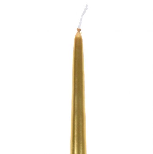 Floristik24 Bougies coniques 400/25 or 8pcs