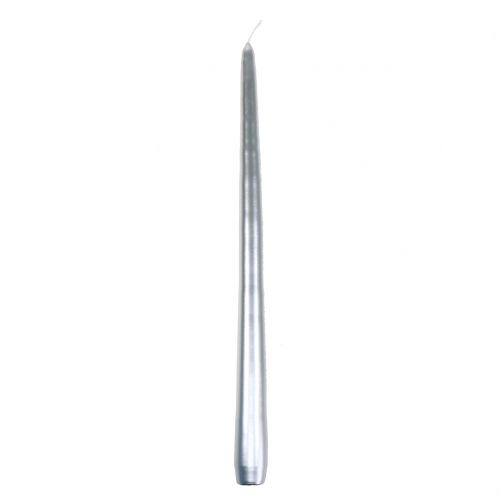 Bougies coniques 400/25 argent 8 pcs