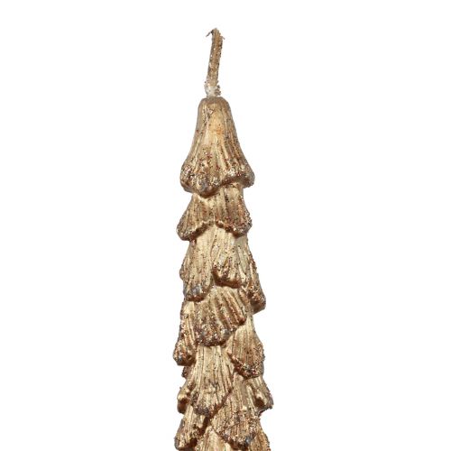 Bougies coniques Bougies métalliques marron Bougies de Noël 25cm 2pcs