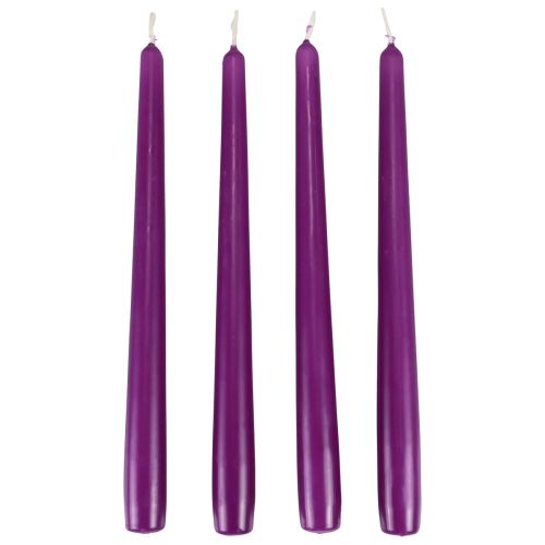 Floristik24 Bougies coniques Bougies Wenzel violet 250/23mm 12 pcs